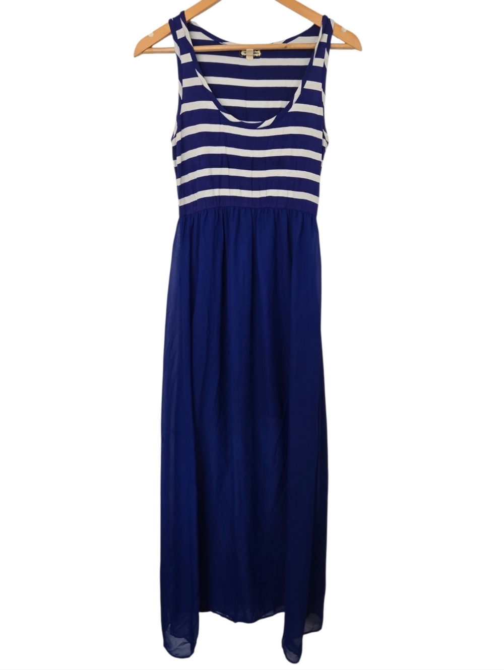 Eyeshadow Striped Maxi Dress Sleeveless Empire Waist Flowy Summer Dress